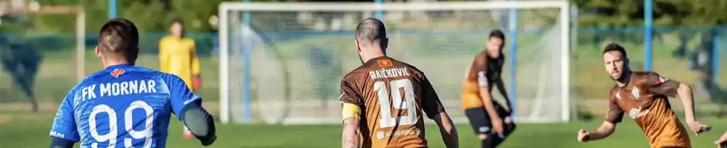Football team with players wearing personalized sports uniforms