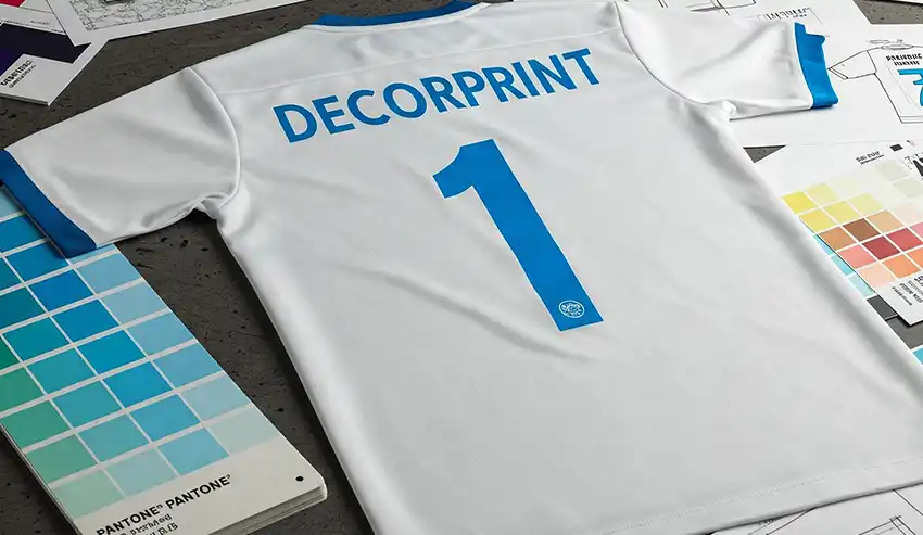 Sports shirt with team letters and numbers