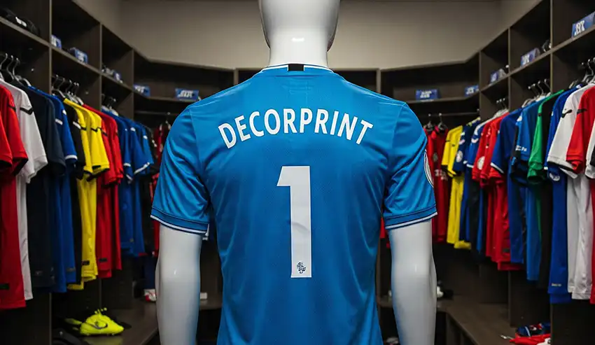 Camiseta de deporte con letras y números de equipos