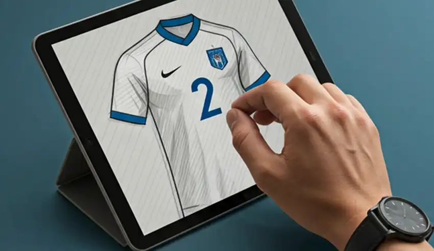 Personalización de una camiseta de fútbol con transfer textil.