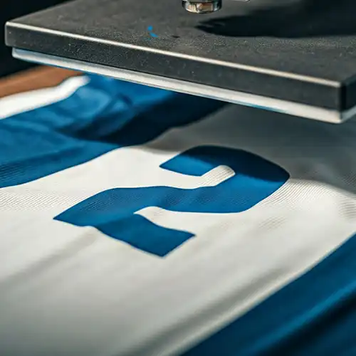 Stamping numbers and letters on sports shirts